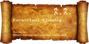 Keresztesi Klaudia névjegykártya